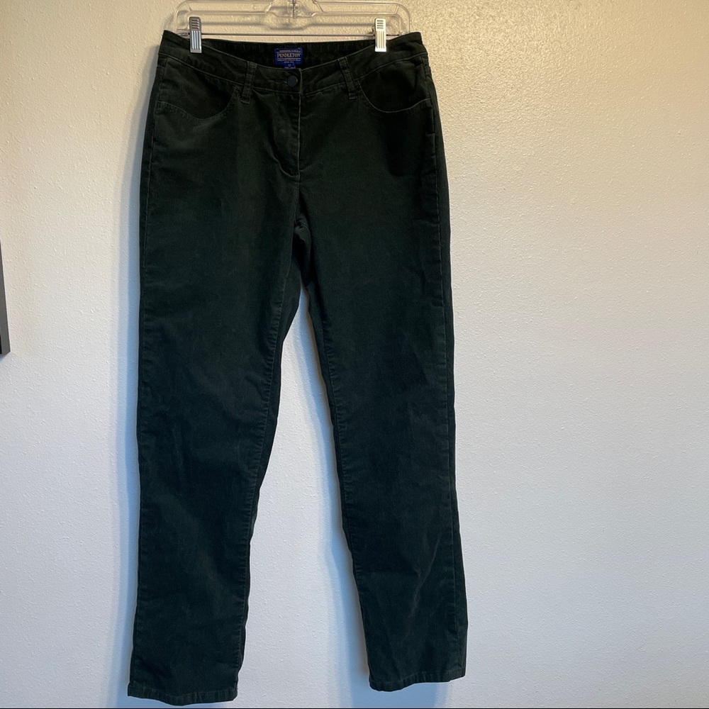 Pendleton Dark Green Corduroy Straight Leg Pants Womens size 12